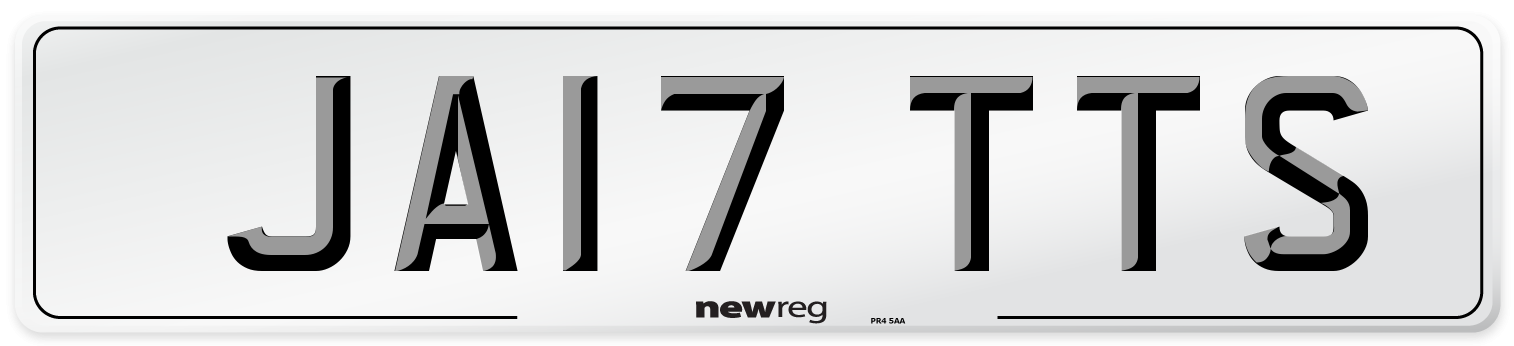 JA17 TTS Number Plate from New Reg